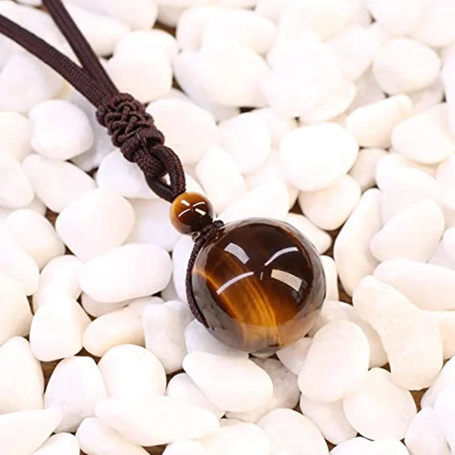 Tiger Eye Stone Pendant Necklace